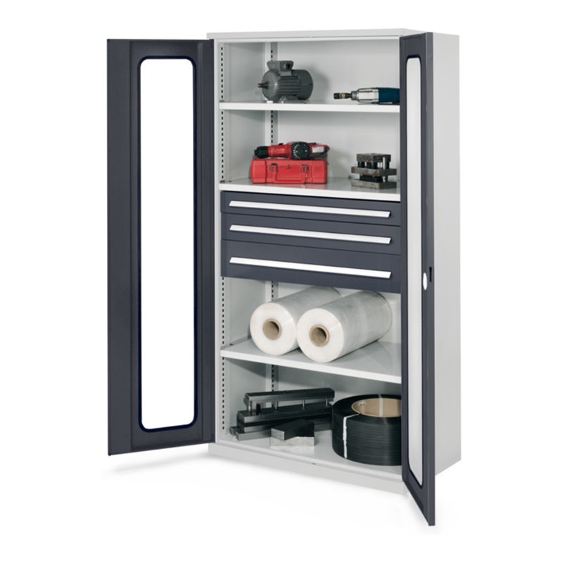 Kappes Schwerlastschrank OMT Mod. 46 RAL 7035/7016 Sichtfenstertüren