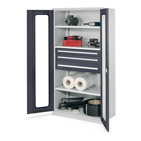 Kappes Schwerlastschrank OMT Mod. 46 RAL 7035/7016 Sichtfenstertüren