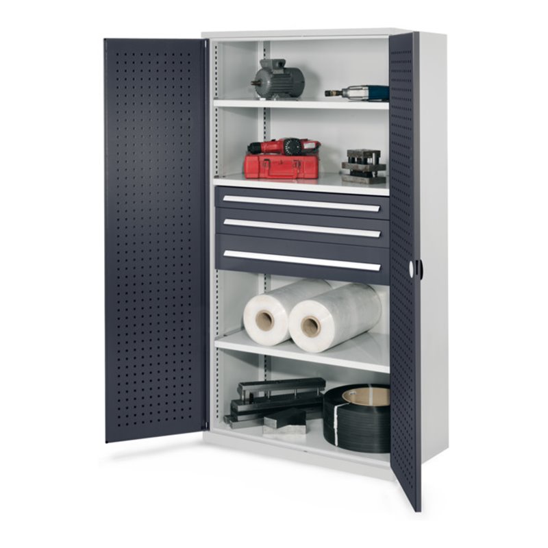 Kappes Schwerlastschrank OMT Mod. 46 RAL 7035/7016 Türen innen Lochplatten