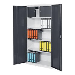 Kappes Systemschrank Serie 500 mit Privatfach RAL 7035/7016 Vollblechtüren 3 Fachböden