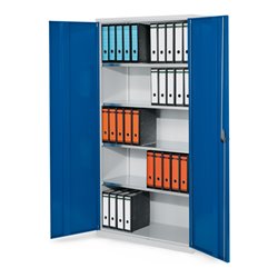 Kappes Systemschrank Serie 500 RAL 7035/5010 Vollblechtüren 4 Fachböden