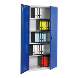 Kappes Systemschrank Serie 400 RAL 7035/5010 Vollblechtüren 4 Fachböden