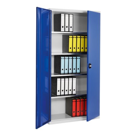 Kappes Systemschrank Serie 400 RAL 7035/5010 Vollblechtüren 4 Fachböden