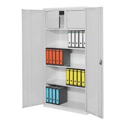 Kappes Systemschrank Serie 500 mit Privatfach RAL 7035 Vollblechtüren 3 Fachböden