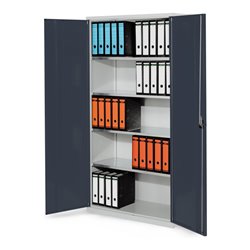 Kappes Systemschrank Serie 500 RAL 7035/7016 Vollblechtüren 4 Fachböden