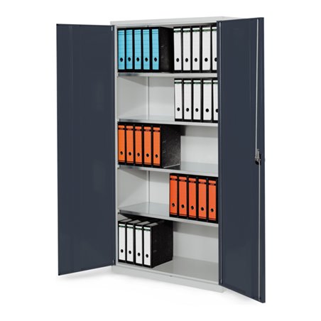 Kappes Systemschrank Serie 500 RAL 7035/7016 Vollblechtüren 4 Fachböden