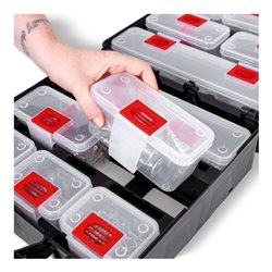 STIER Werkzeugkoffer mit 12 ausziehbaren Behältern, leer