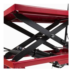 STIER Scheren-Hubtischwagen 150kg Traglast mit klappbarem Bügel