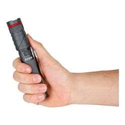 STIER Akku-LED-Taschenlampe 300 Lumen, UV-Licht 395 nm, drehbarer Kopf und Magnet