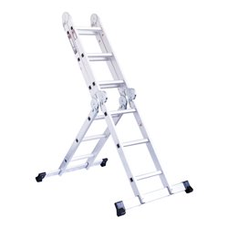 STIER Vielzweckleiter 4x3 Sprossen + Plattform 150 kg 12 Stufen DIN EN 131