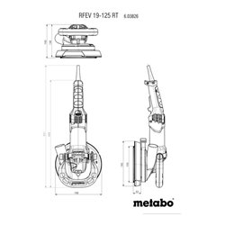 Metabo Renovierungsfräse RFEV 19-125 RT mit Fräskopf Spitzzahn Kunststoffkoffer