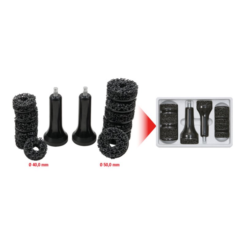 KS Tools Stehbolzen-Radnabenschleifer-Satz, Ø 40 / 50 mm, 14-tlg.