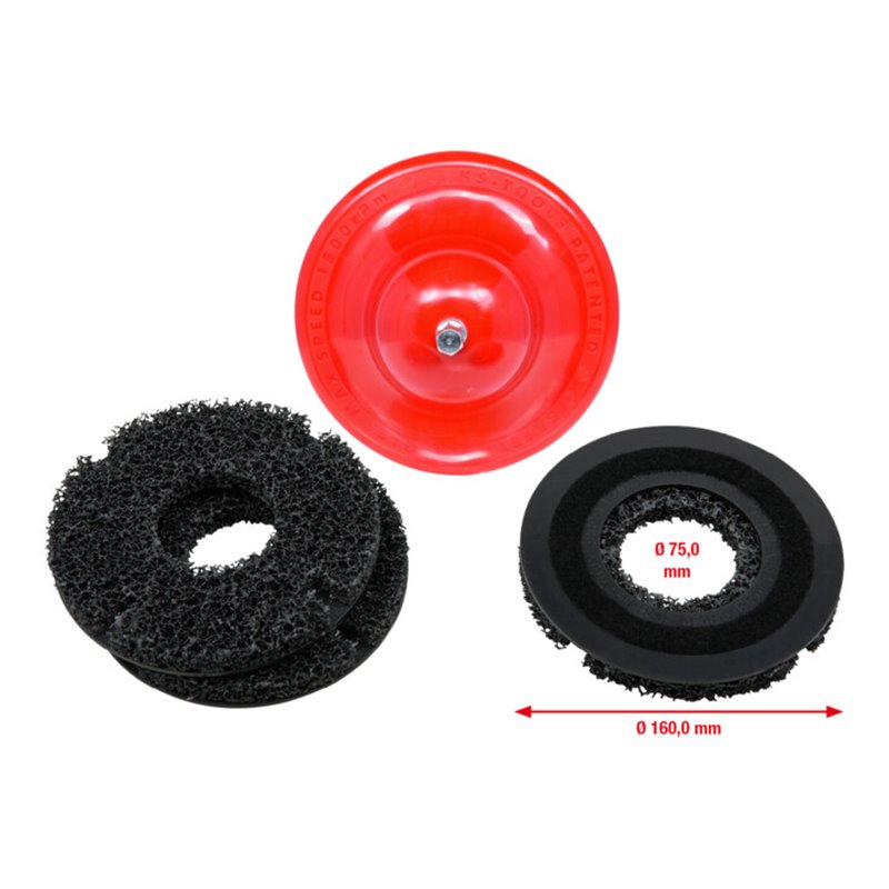 KS Tools Radnabenschleifer-Satz, Ø 160 mm, 4-teilig rot