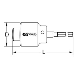 KS Tools 1/2' Hahnverlängerungsfräser, 1/4'-6-kant-Aufnahme