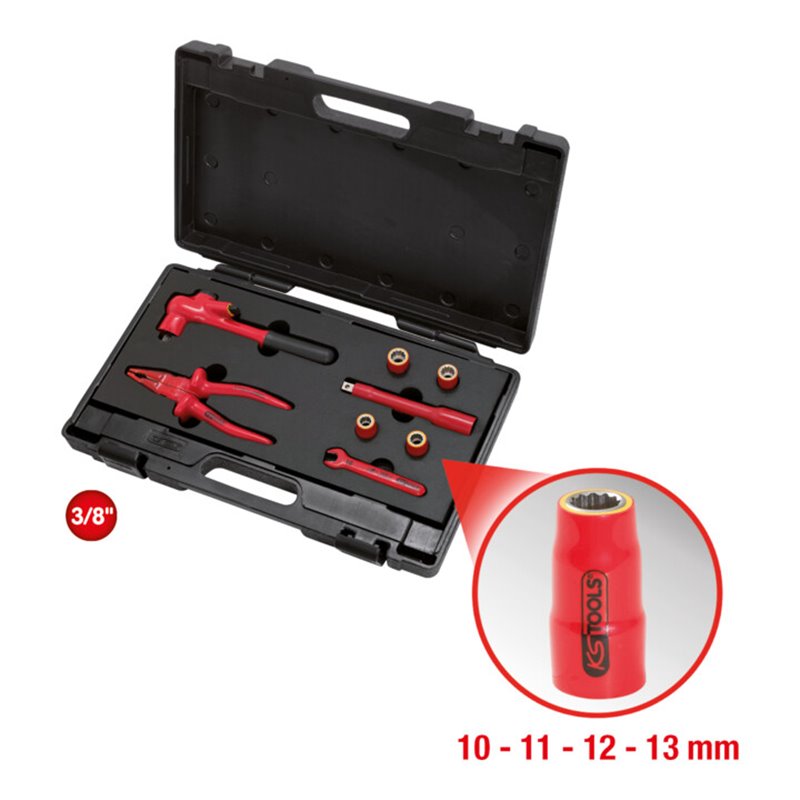 KS Tools Isolierter Werkzeugsatz für PSA-Elektrofahrzeuge, 8-teilig