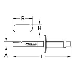 KS Tools Karosserie-Trennmeißel mit Handschutzgriff, 300mm