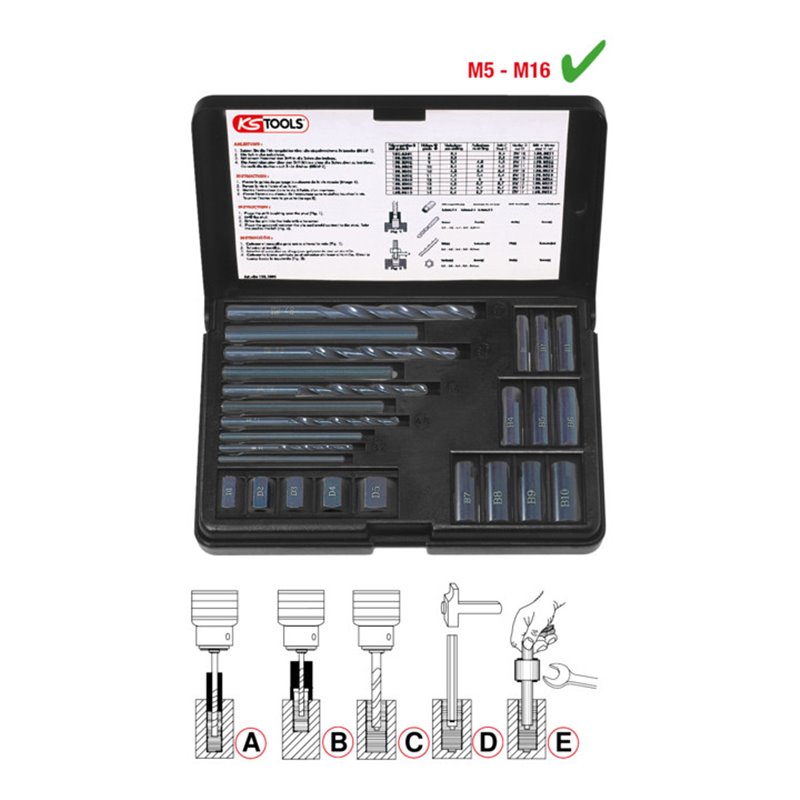 KS Tools Gewindeausdreh-Satz, 25-tlg.