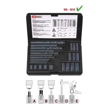 KS Tools Gewindeausdreh-Satz, 25-tlg.