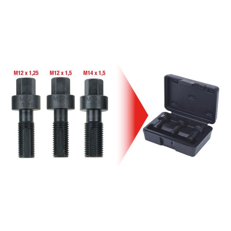 KS Tools Radmuttern-Gewindereparatur-Satz, 3-tlg.