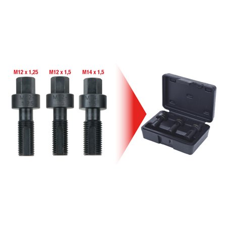 KS Tools Radmuttern-Gewindereparatur-Satz, 3-tlg.