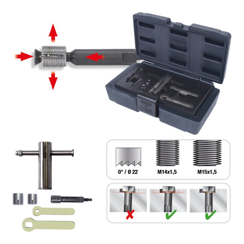 KS Tools Ölablassschrauben-Dichtsitz-Planfräser-Satz, 6-teilig
