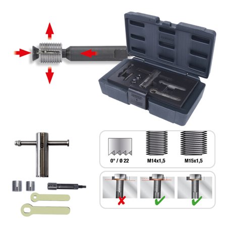 KS Tools Ölablassschrauben-Dichtsitz-Planfräser-Satz, 6-teilig