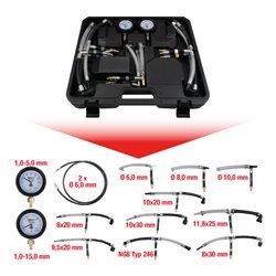KS Tools Kraftstoff Niederdruck-Diagnose-Satz, 14-tlg.