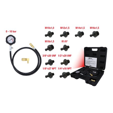 KS Tools Öldruck-Prüfgerät, 12-teilig, 0-10bar