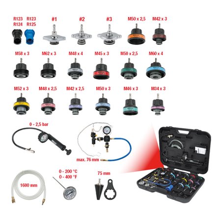 KS Tools MASTER Kühlsystem-Diagnose-Service-Satz, 25-tlg.