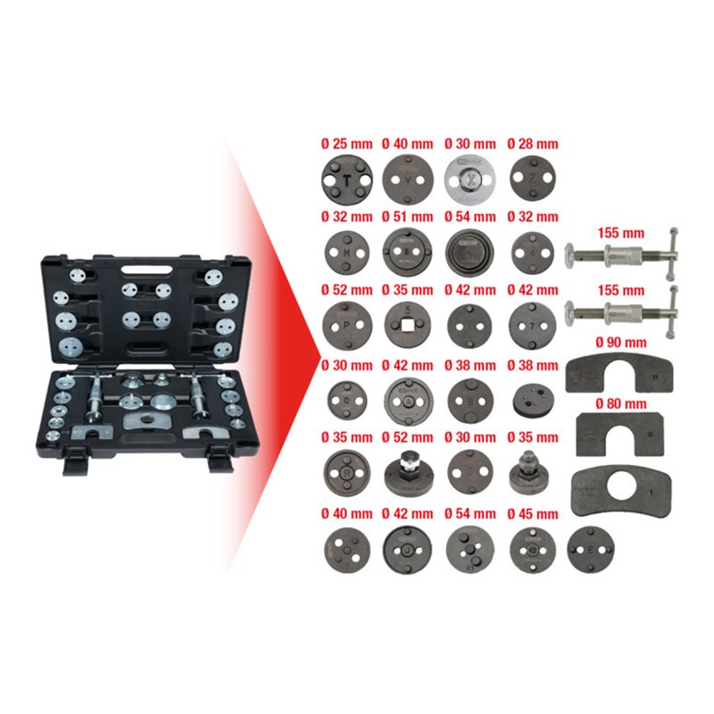 KS Tools Bremskolben-Rückstell-Werkzeug-Satz, 30-teilig