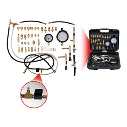 KS Tools Master Kraftstoff-Einspritzsystem-Druckprüfgerät-Satz für Ottomotoren, 42-teilig