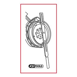 KS Tools Zweimassenschwungrad Prüfwerkzeug ohne Winkelgradscheibe und Messuhr, 15-teilig