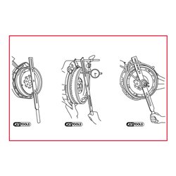 KS Tools Zweimassenschwungrad Prüfwerkzeug mit Winkelgradscheibe und Messuhr