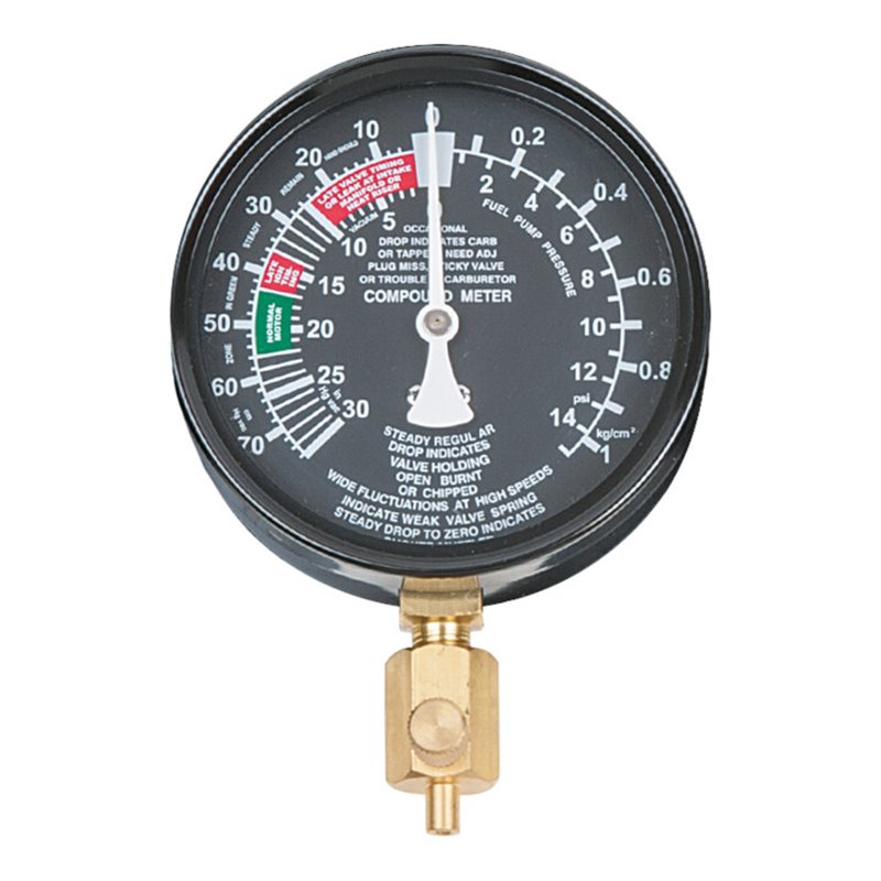 KS Tools Manometer Ø 92mm auf Platte montiert