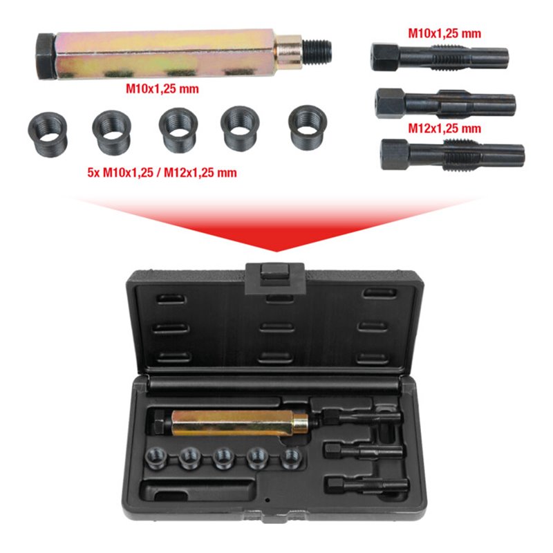 KS Tools THREADfix Reparatur-Satz M10x1,25 f.Glühkerzen,9-teilig