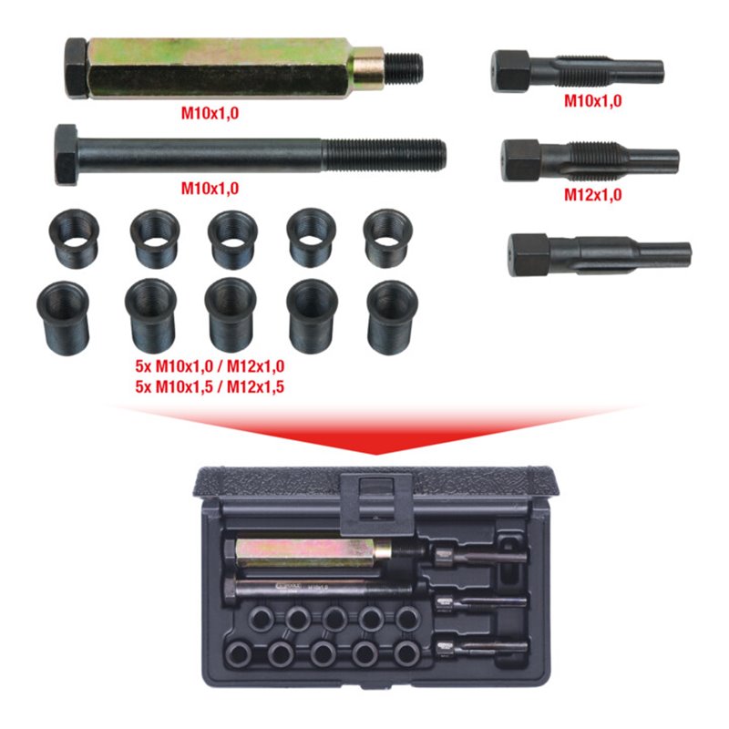 KS Tools THREADfix Reparatur-Satz M10x1 Glühkerzen,15-teilig