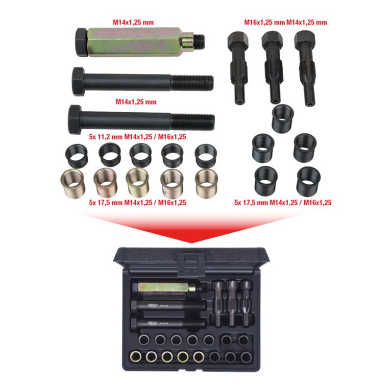 KS Tools THREADfix Reparatur-Satz M14x1,25 f.Zündkerzen,21-teilig