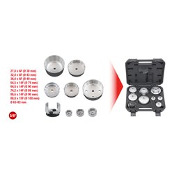 KS Tools Öldienstschlüssel-Satz für Ölfilter- und Filtergehäusedeckel, 9-teilig