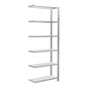 Schulte Anbauregal Stecksystem MULTIplus85, 6 Fachböden, einseitig nutzbar, Tiefe 300 mm, Aussteifung durch Kreuzstrebe, mit Ans