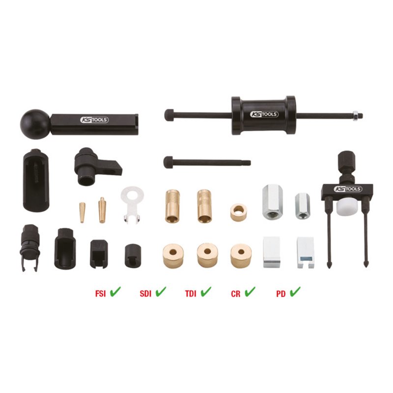 KS Tools Injektor-Düsen-Auszieher-Satz für VAG, 24-tlg.