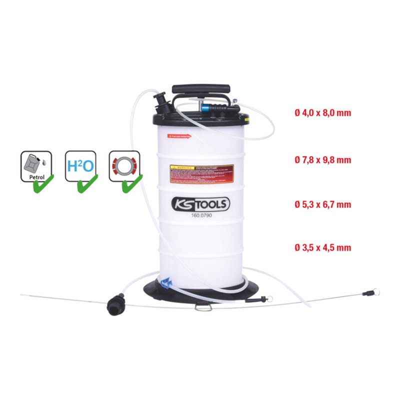 KS Tools Vakuum-Absaugpumpe 9,5 Liter inklusive 4 Sonden