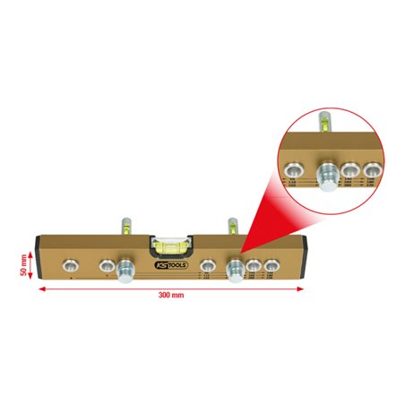 KS Tools Normabstandswasserwaage / Montage-Anschluss-Lehre, 300 mm