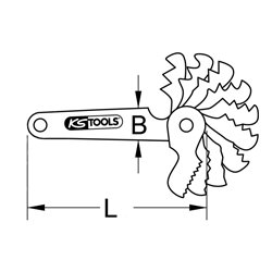KS Tools Trapez-Gewindestahllehre, für 30° Gewinde, 2-12mm