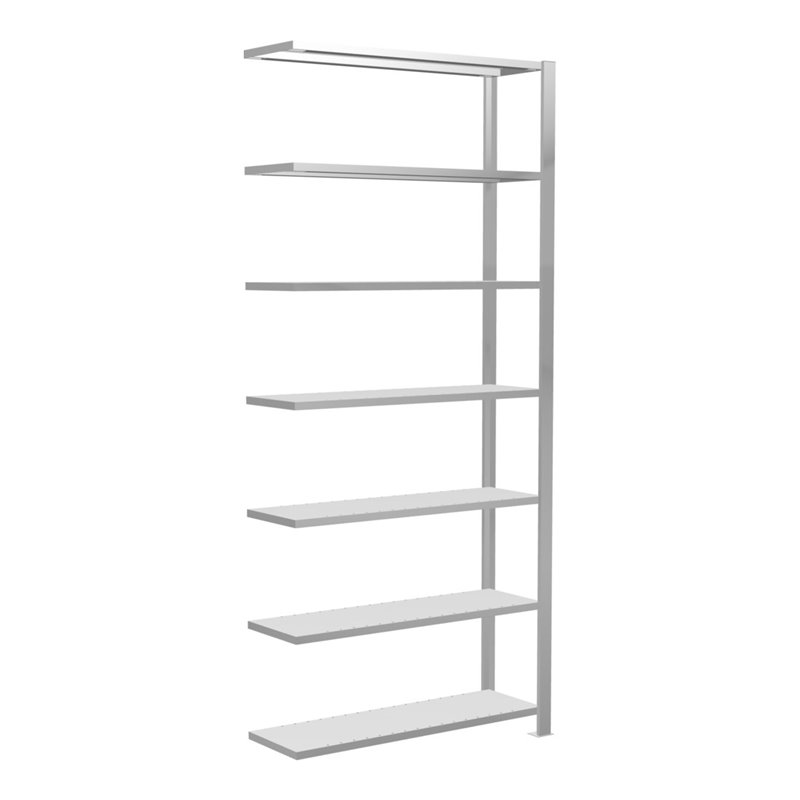 Schulte Anbauregal Stecksystem MULTIplus85, 7 Fachböden, einseitig nutzbar, Tiefe 300 mm, Aussteifung durch Kreuzstrebe, mit Ans