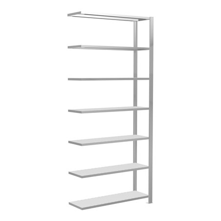 Schulte Anbauregal Stecksystem MULTIplus85, 7 Fachböden, einseitig nutzbar, Tiefe 300 mm, Aussteifung durch Kreuzstrebe, mit Ans