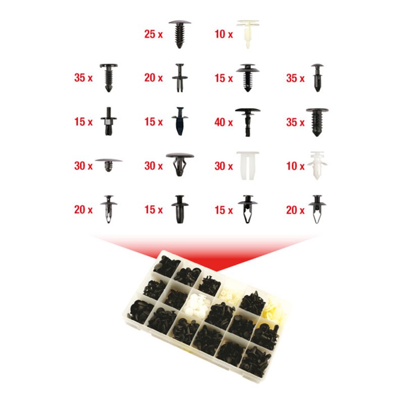 KS Tools Befestigungs-Clip-Satz für Ford, 415-teilig