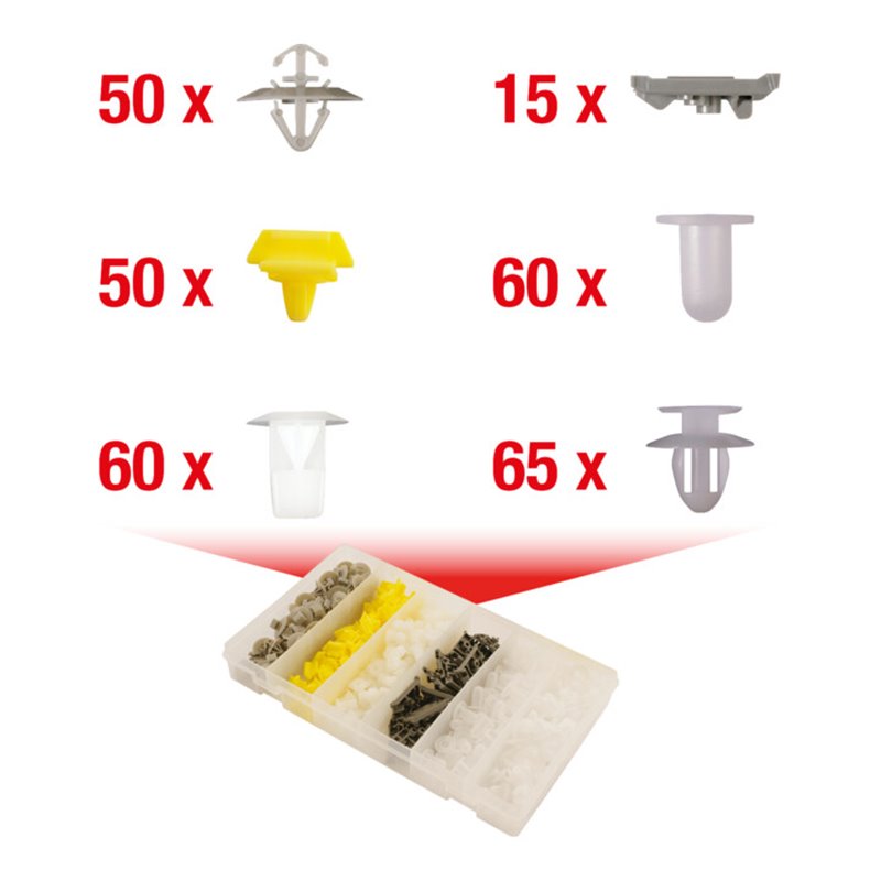 KS Tools Befestigungs-Clip-Satz für Renault, 300-teilig