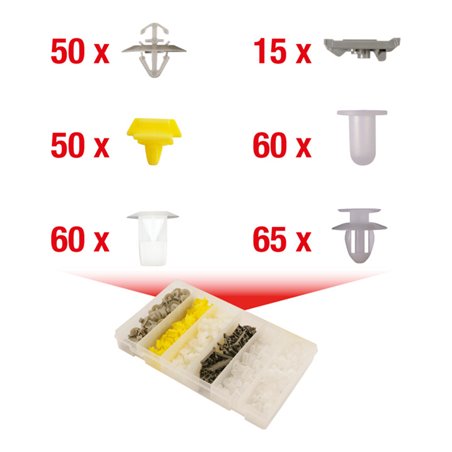 KS Tools Befestigungs-Clip-Satz für Renault, 300-teilig