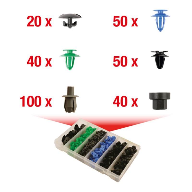 KS Tools Befestigungs-Clip-Satz für Opel, 300-teilig