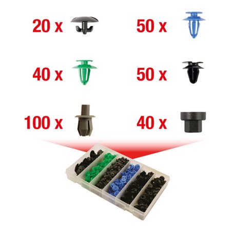 KS Tools Befestigungs-Clip-Satz für Opel, 300-teilig